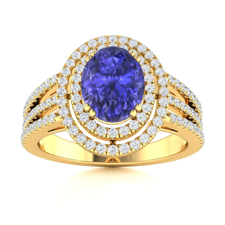 18KT Gold Tanzanite and Diamond Ladies Ring (Tanzanite 1.17 cts. White Diamond 0.79 cts.)