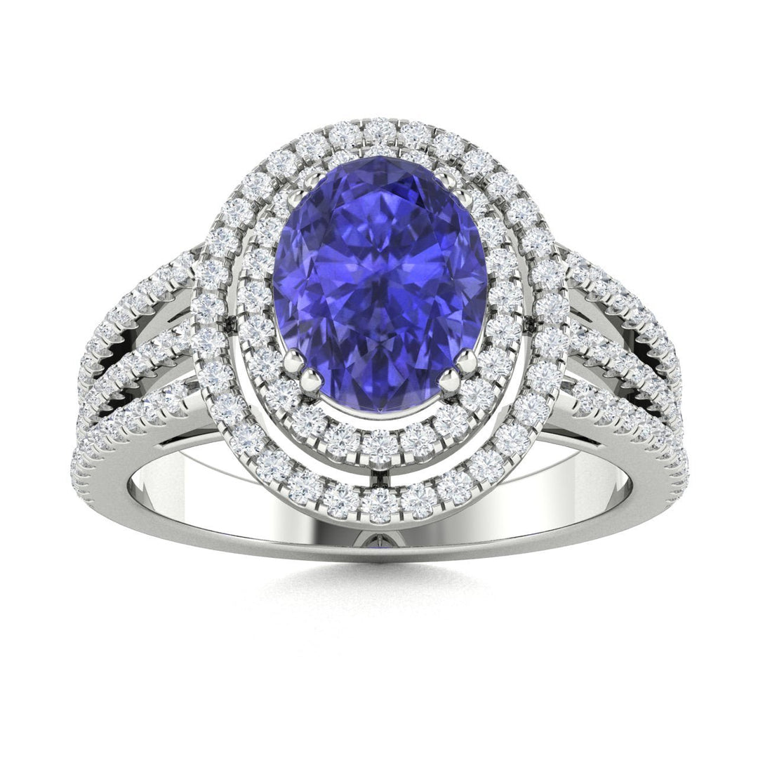 18KT Gold Tanzanite and Diamond Ladies Ring (Tanzanite 1.17 cts. White Diamond 0.79 cts.)
