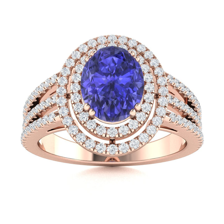 18KT Gold Tanzanite and Diamond Ladies Ring (Tanzanite 1.17 cts. White Diamond 0.79 cts.)