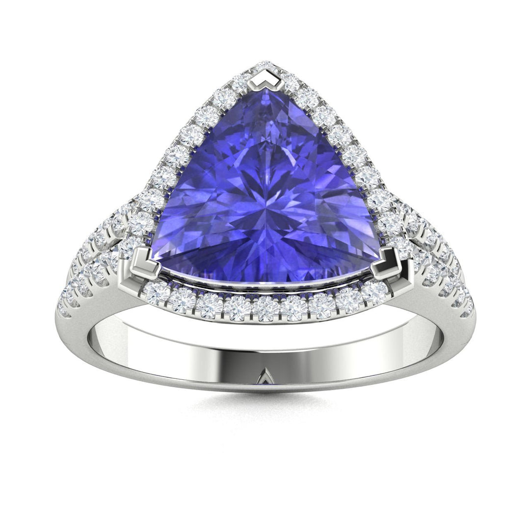 18KT Gold Tanzanite and Diamond Ladies Ring (Tanzanite 12.05 cts. White Diamond 0.71 cts.)