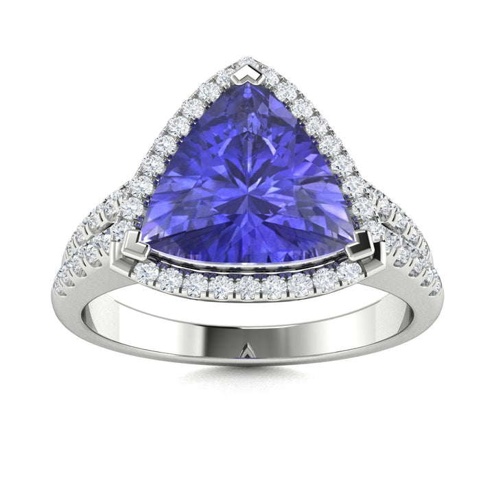18KT Gold Tanzanite and Diamond Ladies Ring (Tanzanite 12.05 cts. White Diamond 0.71 cts.)