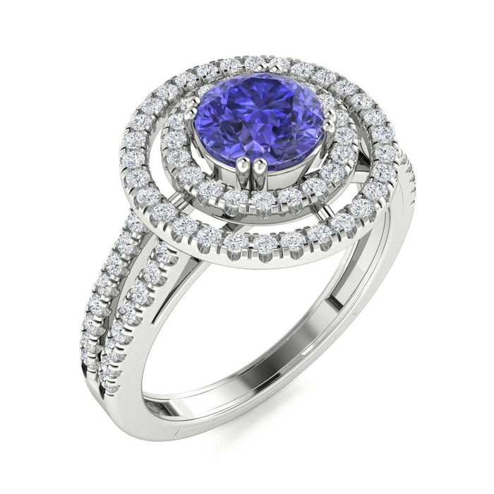 18kt Gold Tanzanite and Diamond Ladies Ring (Tanzanite 1.25ct Diamonds 0.60cts)
