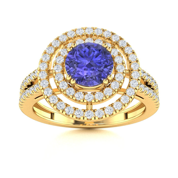 18kt Gold Tanzanite and Diamond Ladies Ring (Tanzanite 1.25ct Diamonds 0.60cts)