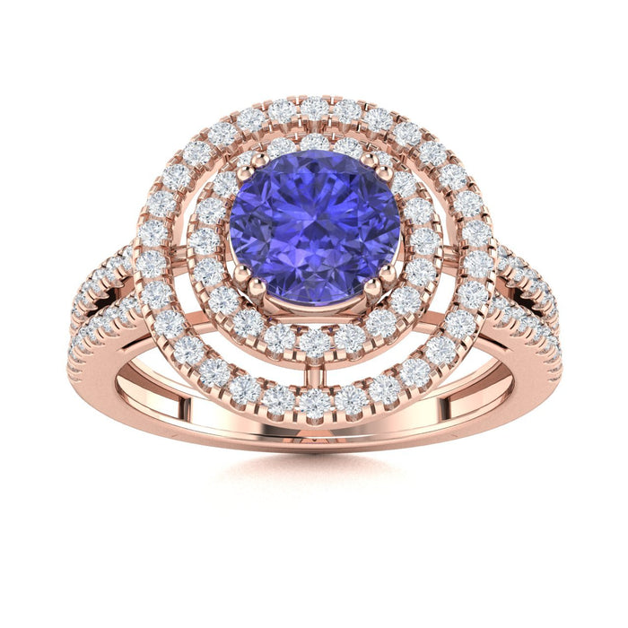 18kt Gold Tanzanite and Diamond Ladies Ring (Tanzanite 1.25ct Diamonds 0.60cts)