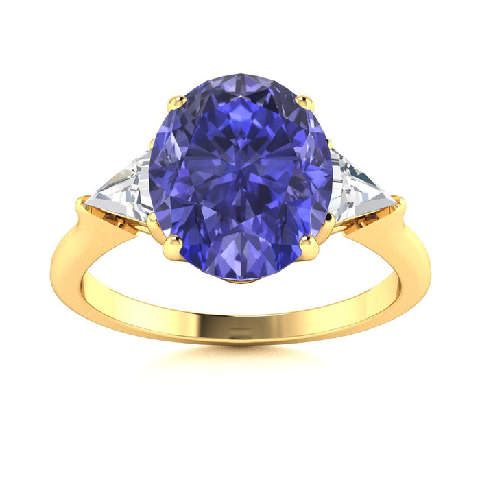18KT Gold Tanzanite and Diamond Ladies Ring (Tanzanite 17.03 cts. White Diamond 0.53 cts.)