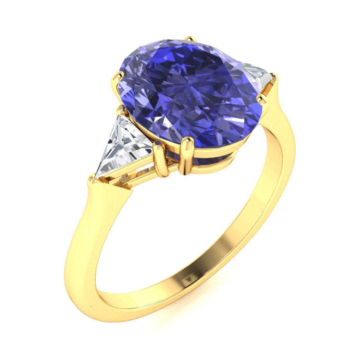 18KT Gold Tanzanite and Diamond Ladies Ring (Tanzanite 17.03 cts. White Diamond 0.53 cts.)