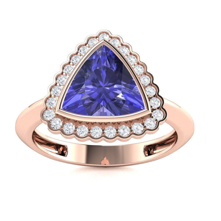 18KT Gold Tanzanite and Diamond Ladies Ring (Tanzanite 1.83 cts. White Diamond 0.25 cts.)