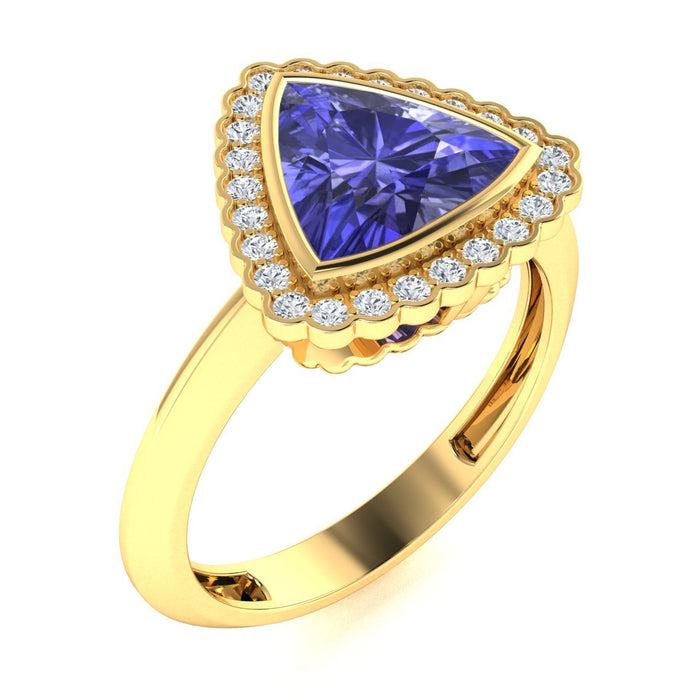 18KT Gold Tanzanite and Diamond Ladies Ring (Tanzanite 1.83 cts. White Diamond 0.25 cts.)