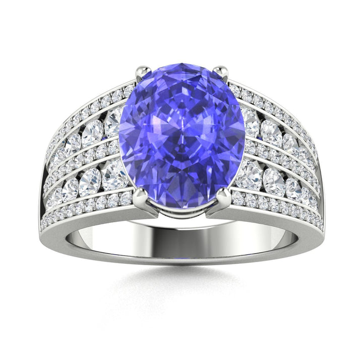 18KT Gold Tanzanite and Diamond Ladies Ring (Tanzanite 2 cts. White Diamond 0.93 cts.)