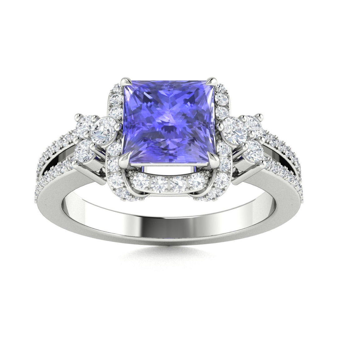 18KT Gold Tanzanite and Diamond Ladies Ring (Tanzanite 2.00 cts. White Diamonds 0.75 cts.)