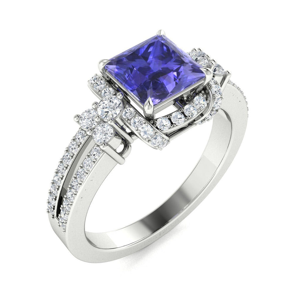 18KT Gold Tanzanite and Diamond Ladies Ring (Tanzanite 2.00 cts. White Diamonds 0.75 cts.)