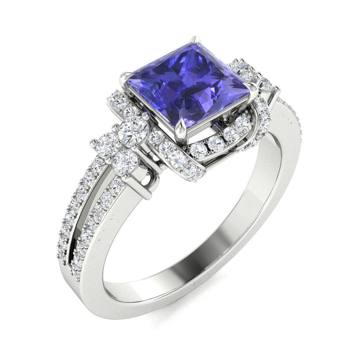 18KT Gold Tanzanite and Diamond Ladies Ring (Tanzanite 2.00 cts. White Diamonds 0.75 cts.)