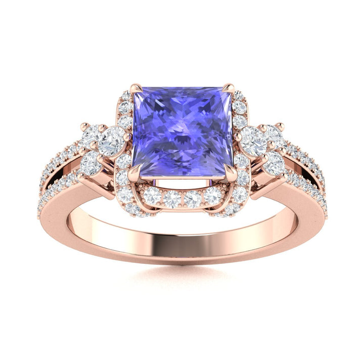18KT Gold Tanzanite and Diamond Ladies Ring (Tanzanite 2.00 cts. White Diamonds 0.75 cts.)