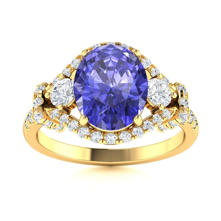 18KT Gold Tanzanite and Diamond Ladies Ring (Tanzanite 2.19 cts. White Diamond 0.59 cts.)