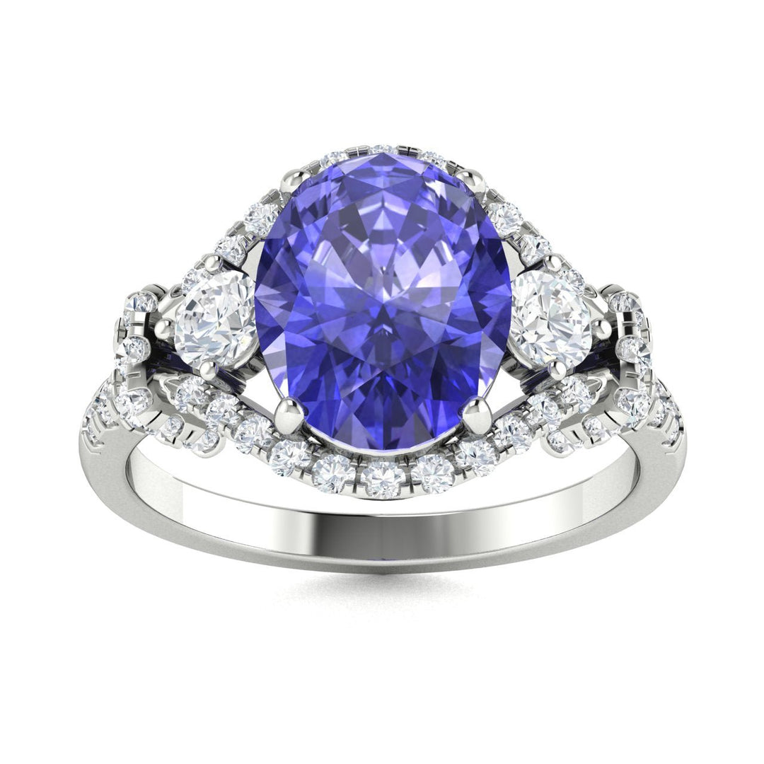 18KT Gold Tanzanite and Diamond Ladies Ring (Tanzanite 2.19 cts. White Diamond 0.59 cts.)