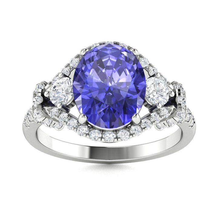 18KT Gold Tanzanite and Diamond Ladies Ring (Tanzanite 2.19 cts. White Diamond 0.59 cts.)