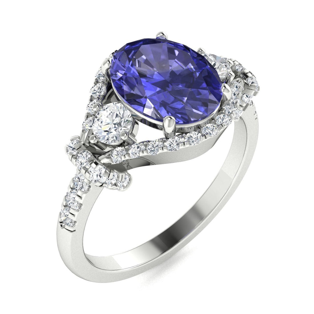 18KT Gold Tanzanite and Diamond Ladies Ring (Tanzanite 2.19 cts. White Diamond 0.59 cts.)