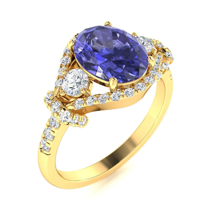 18KT Gold Tanzanite and Diamond Ladies Ring (Tanzanite 2.19 cts. White Diamond 0.59 cts.)