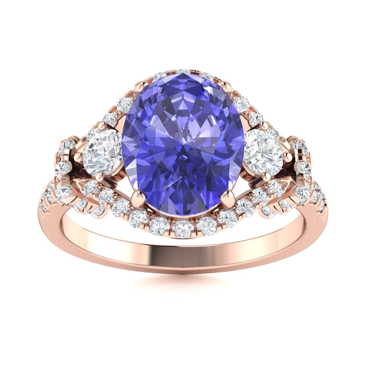 18KT Gold Tanzanite and Diamond Ladies Ring (Tanzanite 2.19 cts. White Diamond 0.59 cts.)