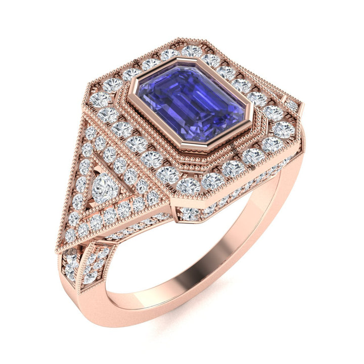 18KT Gold Tanzanite and Diamond Ladies Ring (Tanzanite 2.28 cts. White Diamond 1.35 cts.)