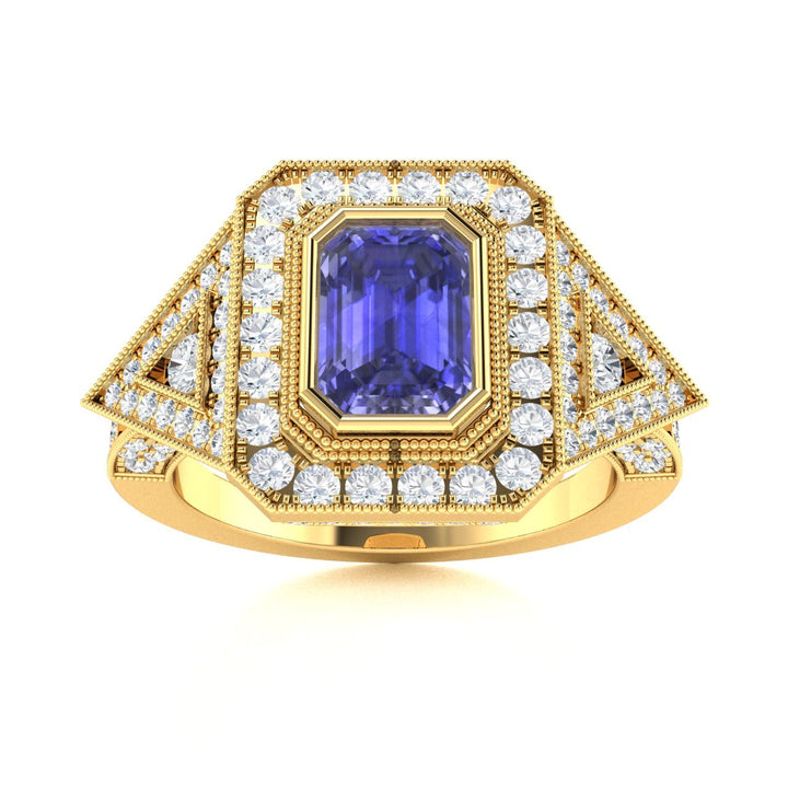 18KT Gold Tanzanite and Diamond Ladies Ring (Tanzanite 2.28 cts. White Diamond 1.35 cts.)