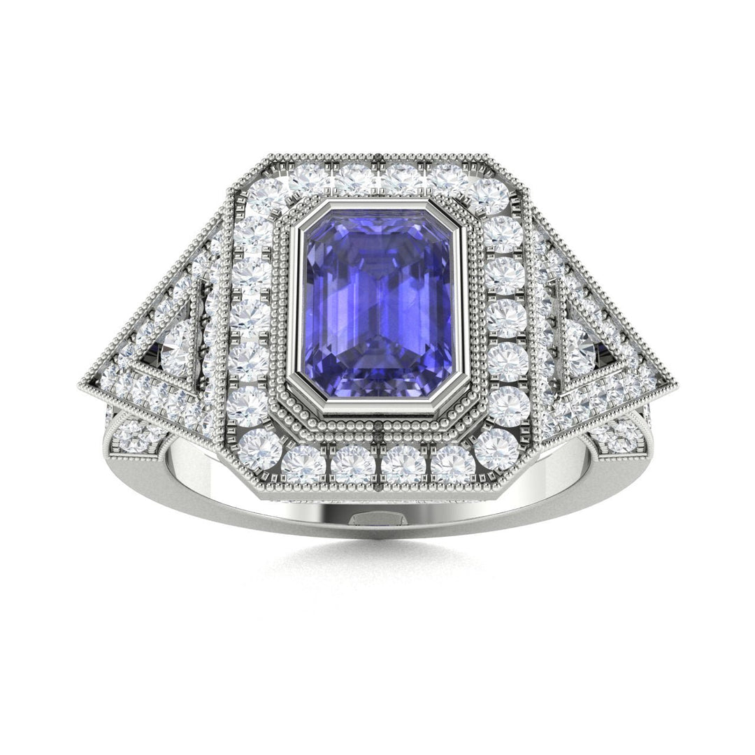 18KT Gold Tanzanite and Diamond Ladies Ring (Tanzanite 2.28 cts. White Diamond 1.35 cts.)