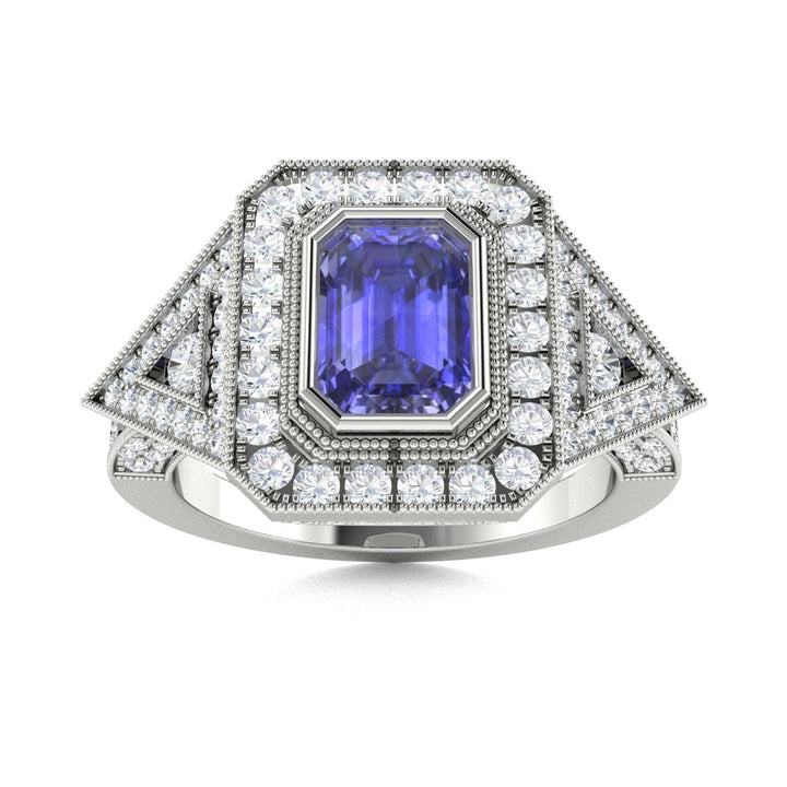 18KT Gold Tanzanite and Diamond Ladies Ring (Tanzanite 2.28 cts. White Diamond 1.35 cts.)