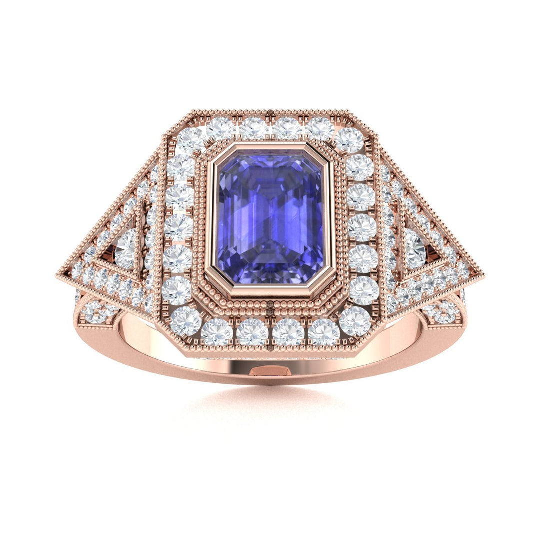 18KT Gold Tanzanite and Diamond Ladies Ring (Tanzanite 2.28 cts. White Diamond 1.35 cts.)