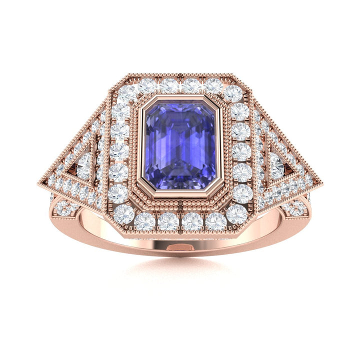 18KT Gold Tanzanite and Diamond Ladies Ring (Tanzanite 2.28 cts. White Diamond 1.35 cts.)