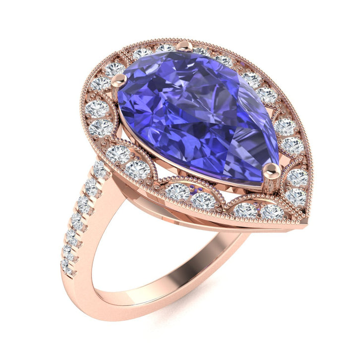 18KT Gold Tanzanite and Diamond Ladies Ring (Tanzanite 2.31 cts. White Diamond 0.28 cts.)
