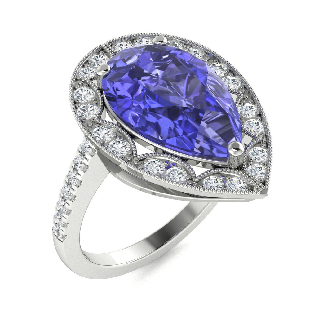 18KT Gold Tanzanite and Diamond Ladies Ring (Tanzanite 2.31 cts. White Diamond 0.28 cts.)