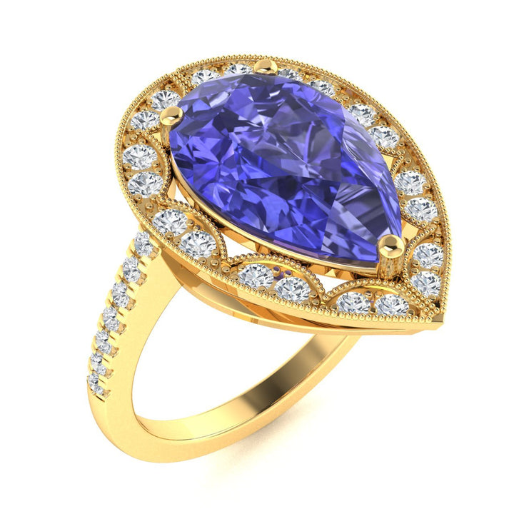 18KT Gold Tanzanite and Diamond Ladies Ring (Tanzanite 2.31 cts. White Diamond 0.28 cts.)