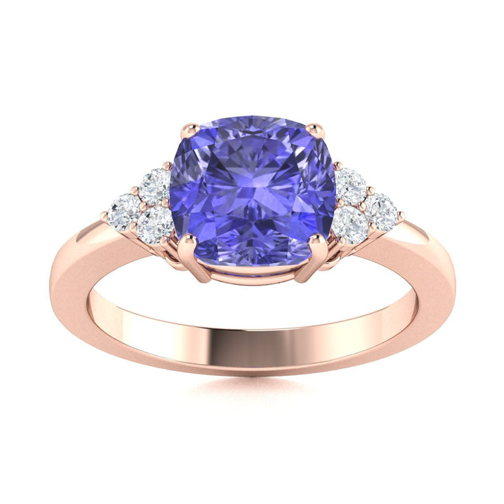 18KT Gold Tanzanite and Diamond Ladies Ring (Tanzanite 2.5 cts. White Diamond 0.16 cts.)