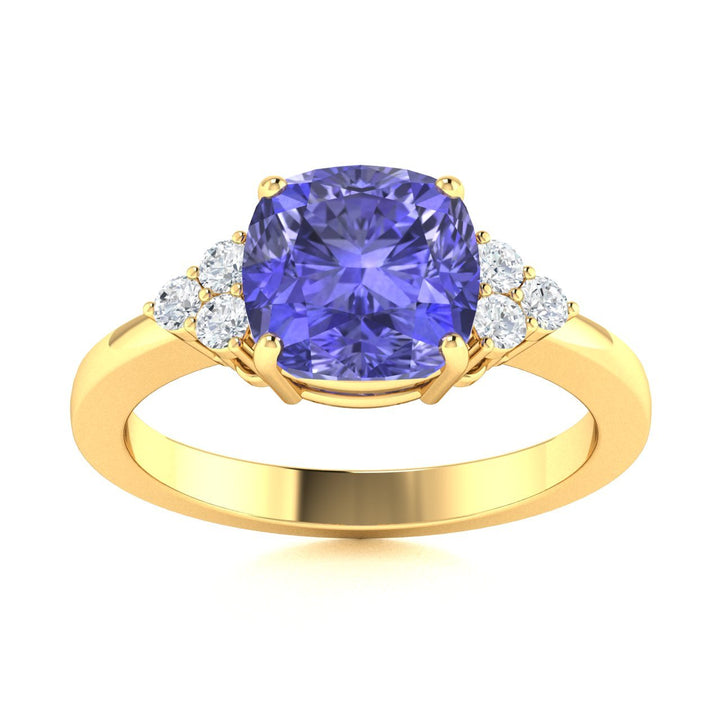 18KT Gold Tanzanite and Diamond Ladies Ring (Tanzanite 2.5 cts. White Diamond 0.16 cts.)
