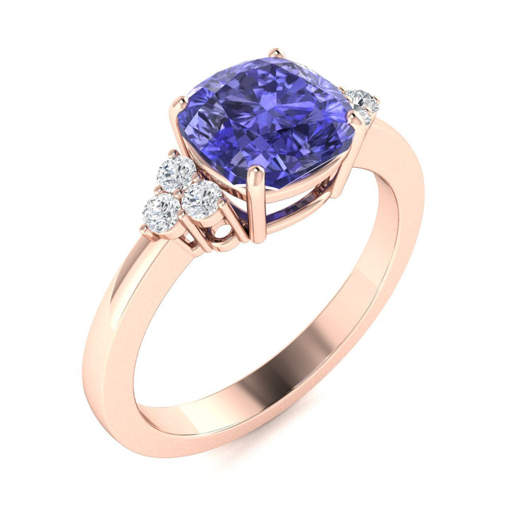 18KT Gold Tanzanite and Diamond Ladies Ring (Tanzanite 2.5 cts. White Diamond 0.16 cts.)