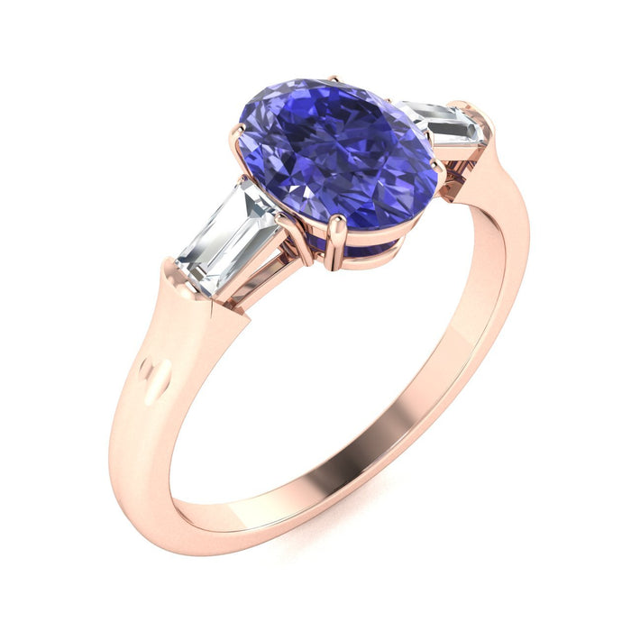 18kt Gold Tanzanite and Diamond Ladies Ring (Tanzanite 2.50ct Diamonds 0.20 cts)