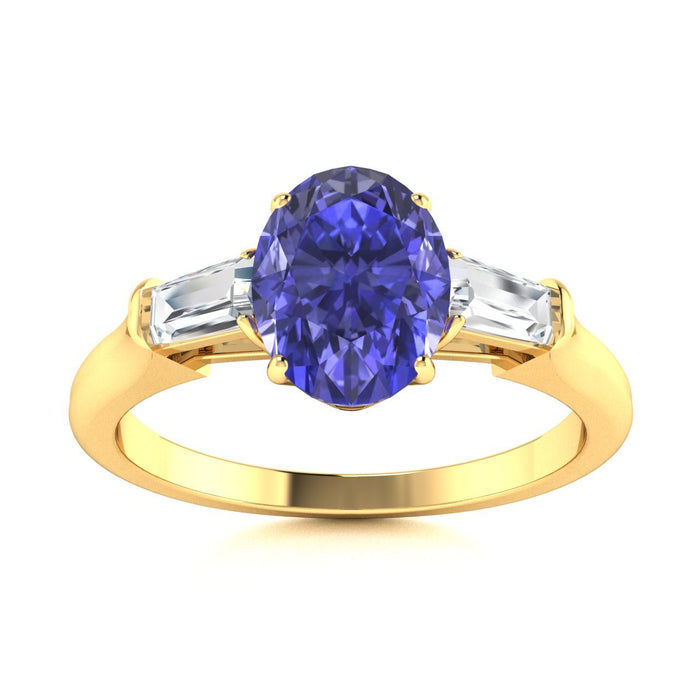 18kt Gold Tanzanite and Diamond Ladies Ring (Tanzanite 2.50ct Diamonds 0.20 cts)