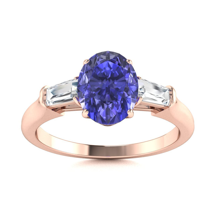 18kt Gold Tanzanite and Diamond Ladies Ring (Tanzanite 2.50ct Diamonds 0.20 cts)
