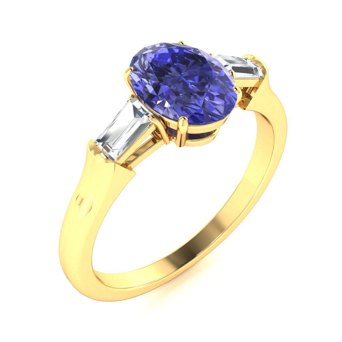 18kt Gold Tanzanite and Diamond Ladies Ring (Tanzanite 2.50ct Diamonds 0.20 cts)