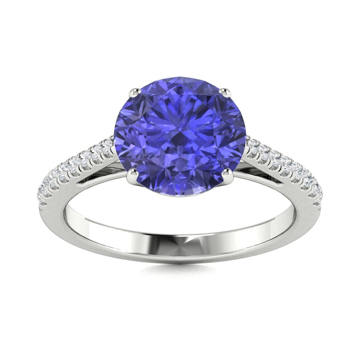 18KT Gold Tanzanite and Diamond Ladies Ring (Tanzanite 2.84 cts White Diamonds 0.16 cts)