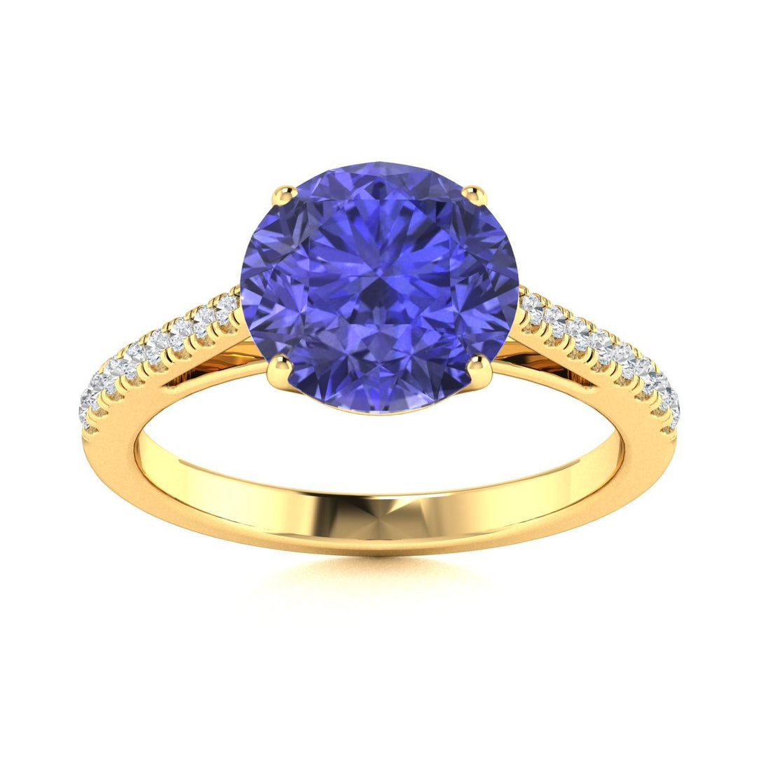 18KT Gold Tanzanite and Diamond Ladies Ring (Tanzanite 2.84 cts White Diamonds 0.16 cts)