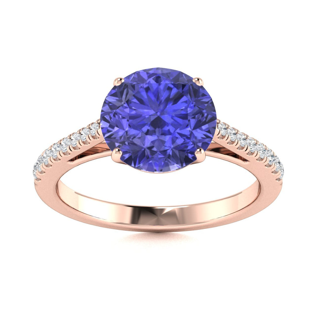 18KT Gold Tanzanite and Diamond Ladies Ring (Tanzanite 2.84 cts White Diamonds 0.16 cts)