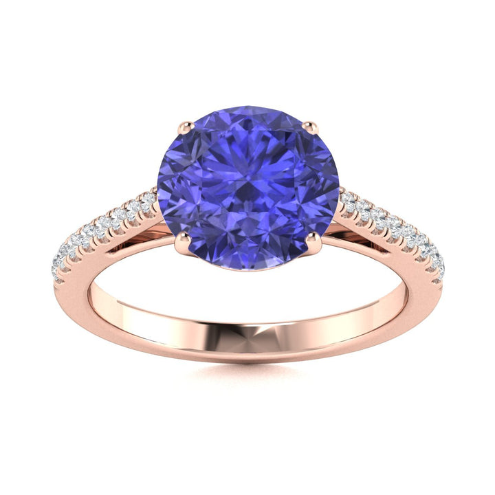 18KT Gold Tanzanite and Diamond Ladies Ring (Tanzanite 2.84 cts White Diamonds 0.16 cts)