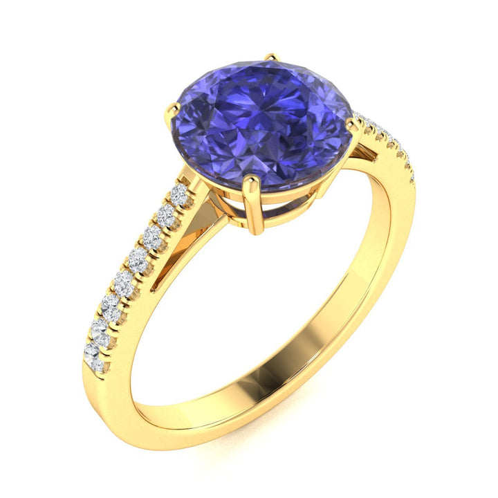 18KT Gold Tanzanite and Diamond Ladies Ring (Tanzanite 2.84 cts White Diamonds 0.16 cts)