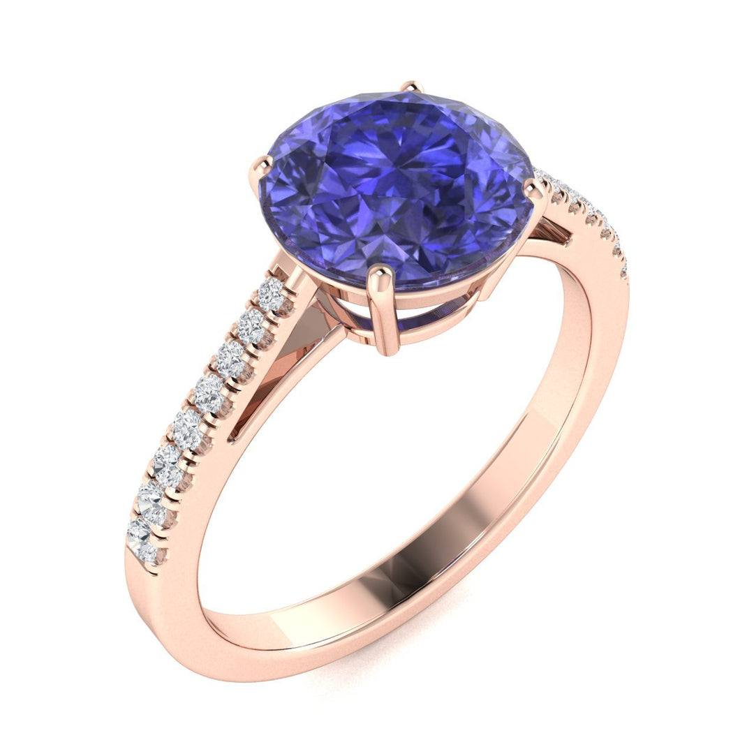 18KT Gold Tanzanite and Diamond Ladies Ring (Tanzanite 2.84 cts White Diamonds 0.16 cts)