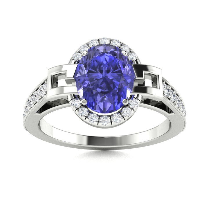 18KT Gold Tanzanite and Diamond Ladies Ring (Tanzanite 2.88 cts White Diamonds 0.33 cts)