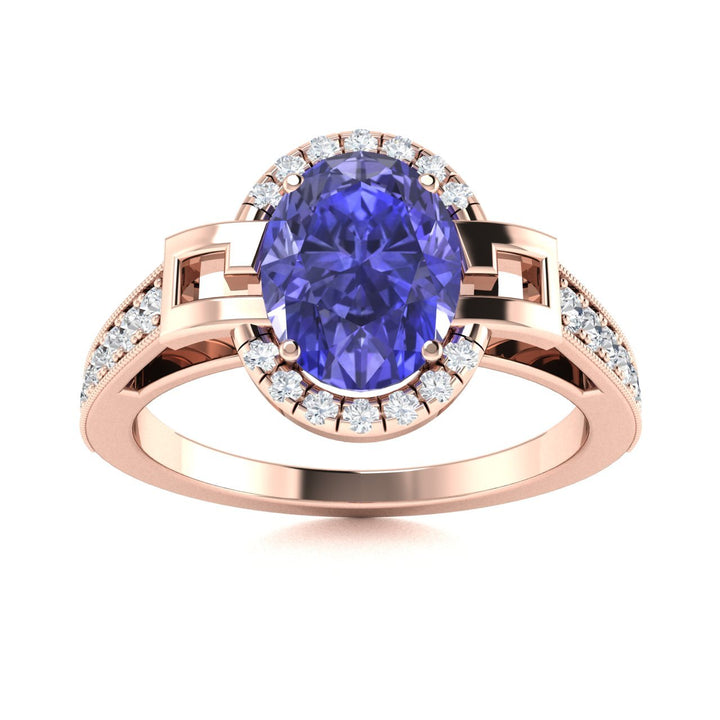 18KT Gold Tanzanite and Diamond Ladies Ring (Tanzanite 2.88 cts White Diamonds 0.33 cts)
