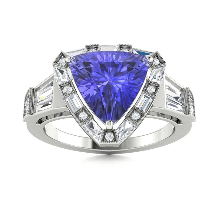 18KT Gold Tanzanite and Diamond Ladies Ring (Tanzanite 2.92 cts. White Diamond 0.82 cts.)