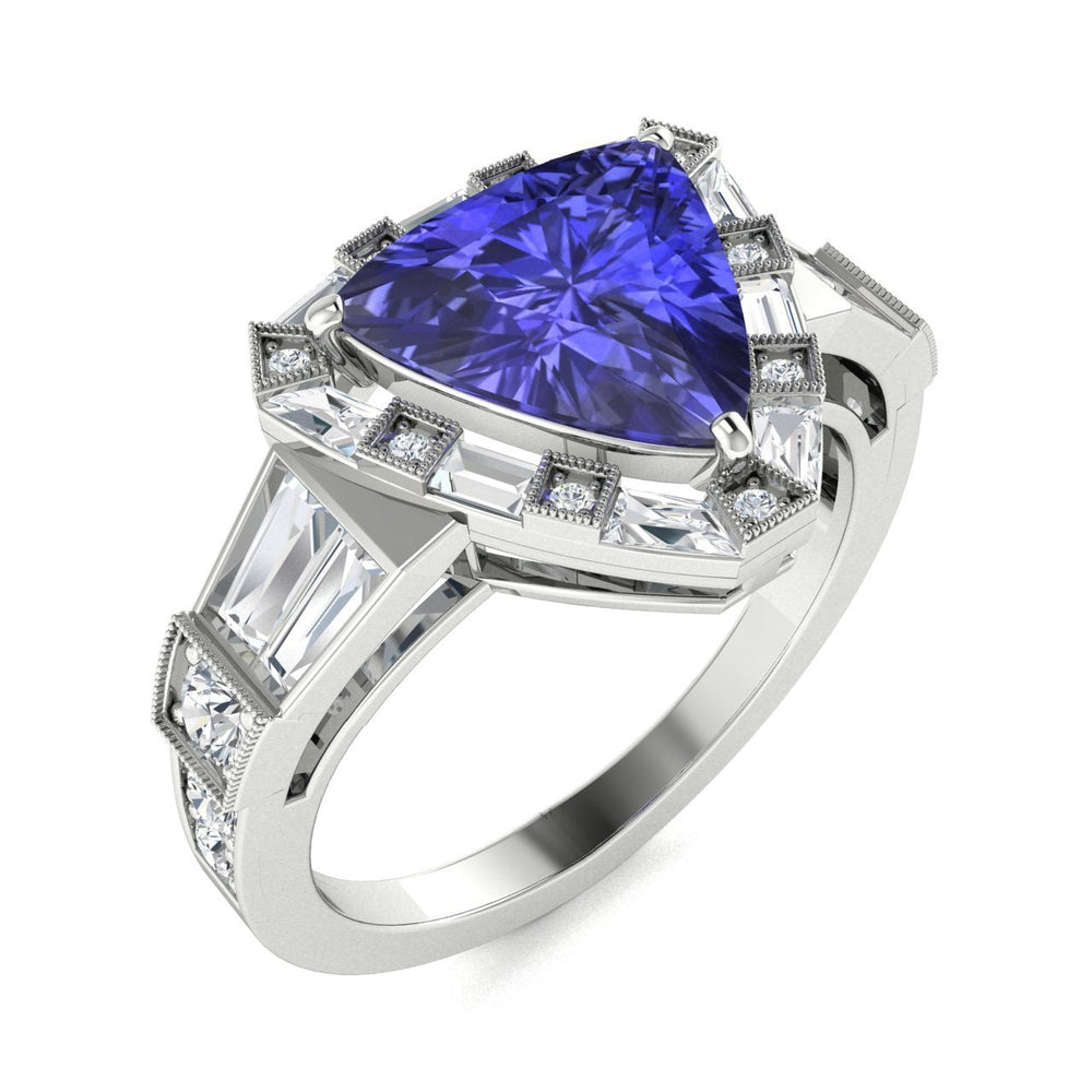18KT Gold Tanzanite and Diamond Ladies Ring (Tanzanite 2.92 cts. White Diamond 0.82 cts.)