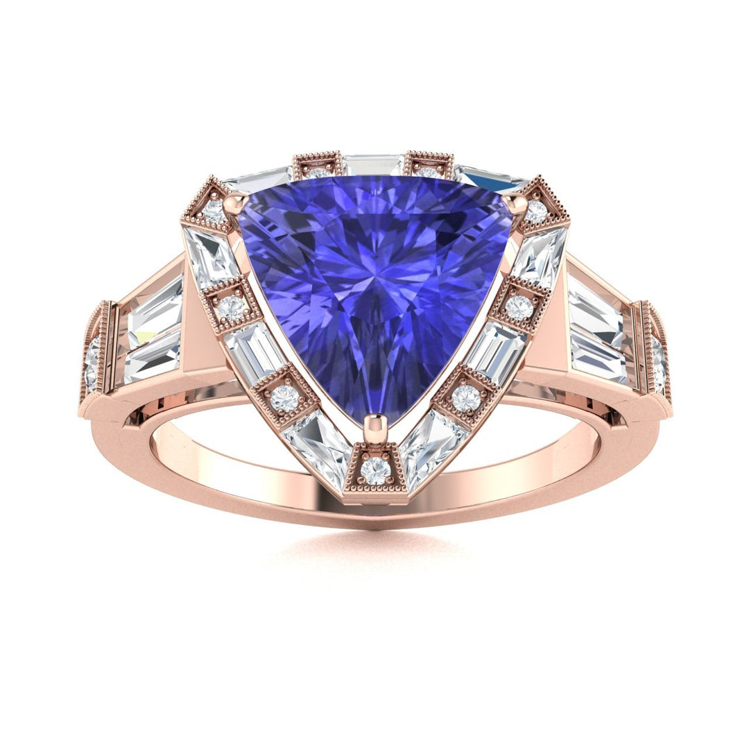 18KT Gold Tanzanite and Diamond Ladies Ring (Tanzanite 2.92 cts. White Diamond 0.82 cts.)